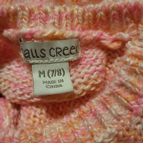NWOT Girls M(7/8) Falls Creek Pink Cropped Sweater - Picture 5 of 6